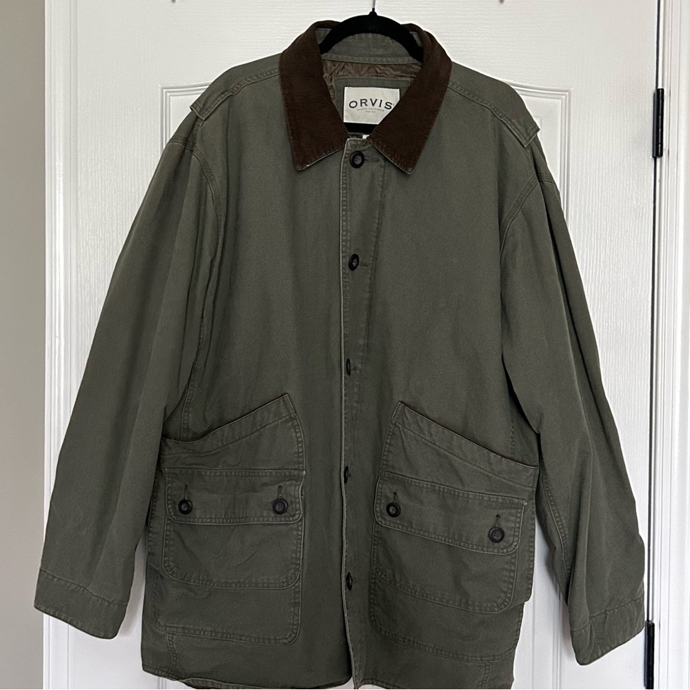Orvis Men’s Green Barn Coat Jacket Quilted Outdoor 100% Cotton Size XXL - Picture 2 of 15